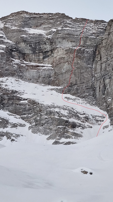 Valsertal, Austria, Simon Messner, Martin Sieberer, Goodbye Innsbrooklyn - Simon Messner and Martin Sieberer establishing Goodbye Innsbrooklyn on the north face of Schrammacher in the Valsertal, Austria