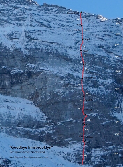 Valsertal, Austria, Simon Messner, Martin Sieberer, Goodbye Innsbrooklyn - Simon Messner e Martin Sieberer in apertura su Goodbye Innsbrooklyn sulla nord del Schrammacher nel Valsertal, Austria