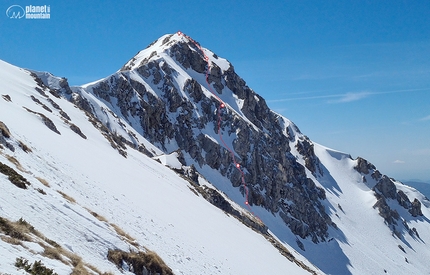 Panta Rei, Cima Vall’Organo, Monte Terminillo, Appennino, Pino Calandrella, Emiliano Palla - Il tracciato di Panta Rei su Cima Vall’Organo (Terminillo, Appennino) di Pino Calandrella e Emiliano Palla 06/02/2022