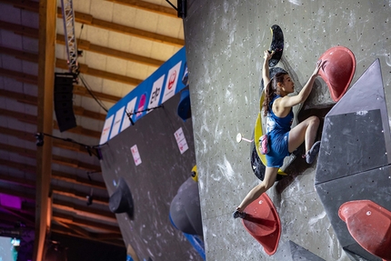 Ito Futaba, Boulder World Cup 2022, Meiringen - Ito Futaba competing in the final of the Meiringen stage of the Boulder World Cup 2022