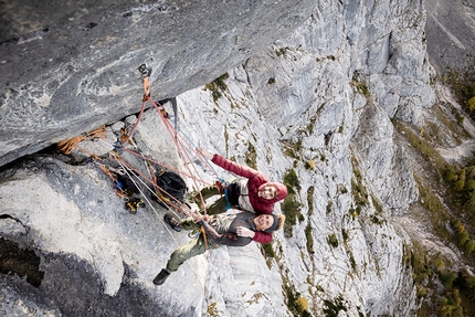 Firewall, Feuerhorn, Guido Unterwurzacher, Simon Berger - Guido Unterwurzacher and Simon Berger making the first repeat of Firewall on Feuerhorn, 09/09/2021