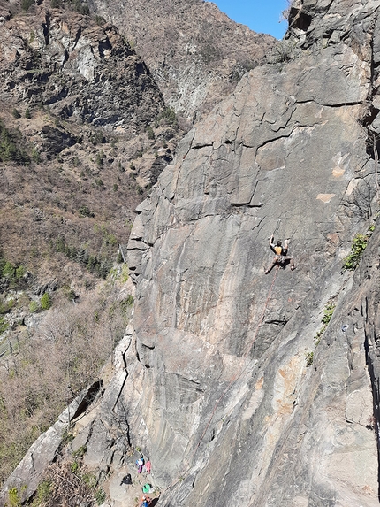 La falesia Rochers de Saint-Germain in Valle d'Aosta