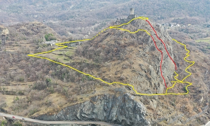 Rochers de Saint-Germain, Valle d'Aosta, Mario Ogliengo, Rocco Perrone - La falesia Rochers de Saint-Germain, Valle d'Aosta - i settori