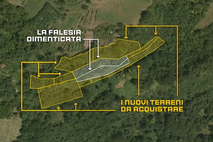 La falesia dimenticata, San Lorenzo Dorsino - Obiettivo 2022 per falesia Dimenticata: raccogliere i fondi per acquistare 8 nuove particelle e porzioni di parete per ampliare l'area di arrampicata della Falesia Dimenticata andando ad aggiungere altre 30 vie, portando la scelta delle vie da 30 a 60 vie da scalare!