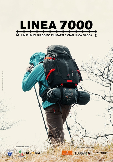 Sentiero Italia, Linea 7000, Gian Luca Gasca - La locandina del film Linea 7000 di Gian Luca Gasca e Giacomo Piumatti.