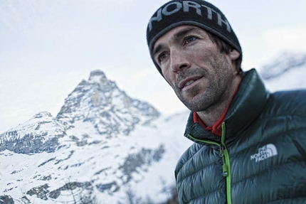 Matterhorn - Picco Muzio - Italian alpinist Hervé Barmasse after the first ascent of a new route up the South Face of Picco Muzio, Matterhorn, in 2011