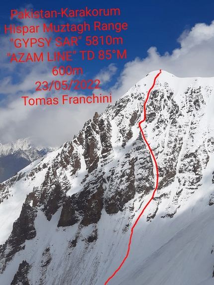 Karakorum, Pakistan, Philipp Brugger, Tomas Franchini, Lukas Waldner - Gypsy Sar (5810m) climbed by Tomas Franchini on 23/05/2022