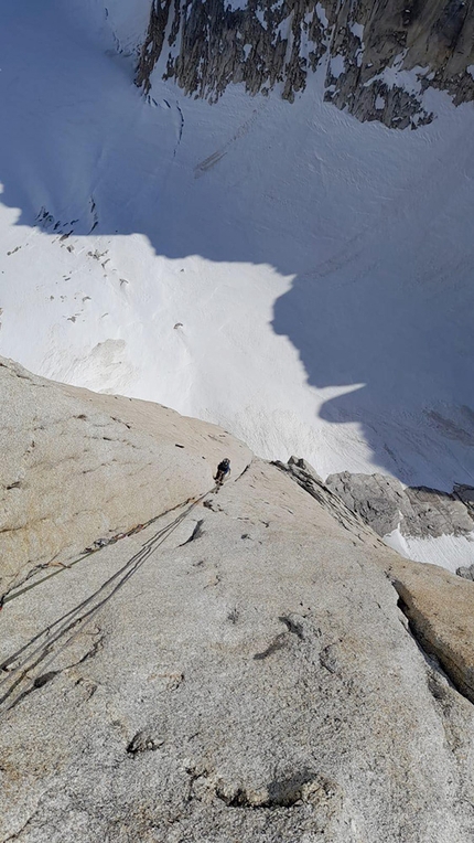 Kichatna Spires, Alaska, Mark Thomas, Mike Turner, Thunderstruck - Thunderstruck on the East Face of Kichatna Spire (Kichatna Spires, Alaska), first ascended by Mark Thomas and Mike Turner in June 2022