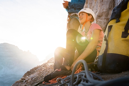 Federica Mingolla, Bellavista, Tre Cime di Lavaredo, Dolomiti, Niccolò Bartoli - Federica Mingolla su Bellavista alla Cima Ovest di Lavaredo, Tre Cime di Lavaredo, Dolomiti, giungo 2022