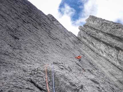 Cerro Tornillo, Perù, Nicolò Geremia, Thomas Gianola, Giovanni Zaccaria - Precaria arrampicata prima di raggiungere il carapace di Mercury Tortuga sul Cerro Tornillo in Perù (Nicolò Geremia, Thomas Gianola, Giovanni Zaccaria 20/06/2022)