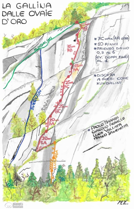 Val di Mello, La gallina dalle ovaie d'oro, Dimore degli Dei, Paolo Marazzi, Giacomo Regallo, Luca Vallata, Marco Zanchetta - La gallina dalle ovaie d'oro alle Dimore degli Dei in Val di Mello (Paolo Marazzi, Giacomo Regallo, Luca Vallata, Marco Zanchetta 06/2022)