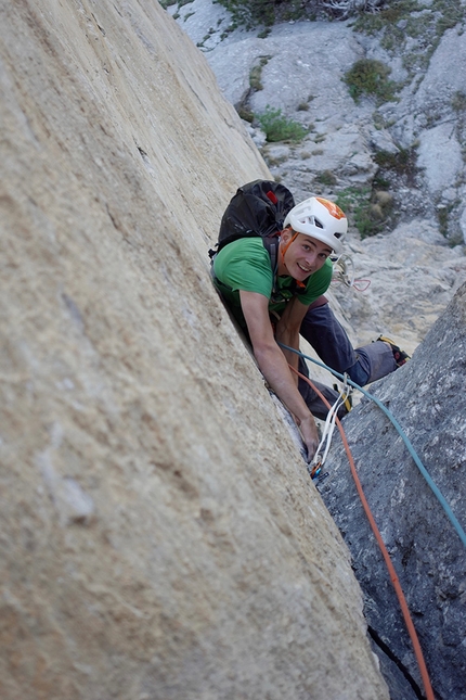 Kolosseum, Hohe Munde, Austria, Egon Egger, Benjamin Zörer  - Making the first ascent of 'Steh auf Gladiator' at Kolosseum on Hohe Munde, Austria (Egon Egger, Benjamin Zörer  2021/22)