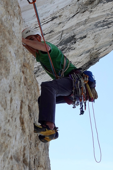 Kolosseum, Hohe Munde, Austria, Egon Egger, Benjamin Zörer  - Making the first ascent of 'Steh auf Gladiator' at Kolosseum on Hohe Munde, Austria (Egon Egger, Benjamin Zörer  2021/22)