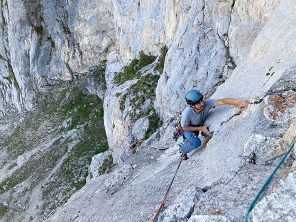 Kolosseum, Hohe Munde, Austria, Egon Egger, Benjamin Zörer  - Making the first ascent of 'Steh auf Gladiator' at Kolosseum on Hohe Munde, Austria (Egon Egger, Benjamin Zörer  2021/22)