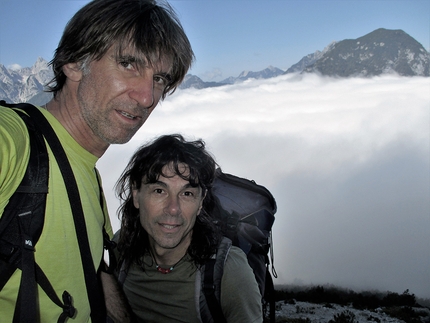 I colori dell’ombra, Torre Guarda, Mangart, Alpi Giulie, Mauro Florit, Daniele Pesamosca - Mauro Florit e Daniele Pesamosca su I colori dell’ombra alla Torre Guarda (Alpi Giulie), 09/0/9/2017