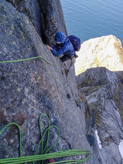 Lofoten, Norway, Helvetestinden, Brasrastindan, Gerber Cucurell, Jordi Esteve - Establishing Nordside on the North Face of Brasrastindan, Lofoten Islands, Norway (Gerber Cucurell, Jordi Esteve 30/05/2022)