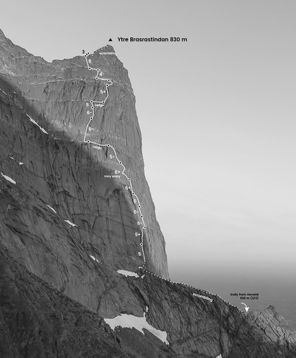 Lofoten, Norway, Helvetestinden, Brasrastindan, Gerber Cucurell, Jordi Esteve - Nordside on the North Face of Brasrastindan, Lofoten Islands, Norway (Gerber Cucurell, Jordi Esteve 30/05/2022)