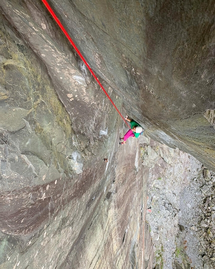 Anna Hazlett and Tom Randall repeat The Quarryman on Llanberis slate in Wales