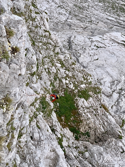 Doss di Dalun, Dolomiti di Brenta, Amici e Poesia, Luca Cornella - Decimo tiro di Amici e Poesia al Doss di Dalun nelle Dolomiti di Brenta