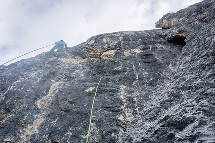 Pilastro di Misurina, Cadini, Dolomites, Peter Manhartsberger, Florian Wenter - The first ascent of AramsamsAnna on Pilastro di Misurina in the Dolomites (Peter Manhartsberger, Florian Wenter 07/2022)