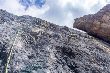 Sul Pilastro di Misurina nelle Dolomiti la via AramsamsAnna