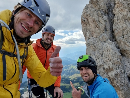 New Rosengarten Rotwand climb by Simon Messner, Philipp Prünster, Martin Sieberer