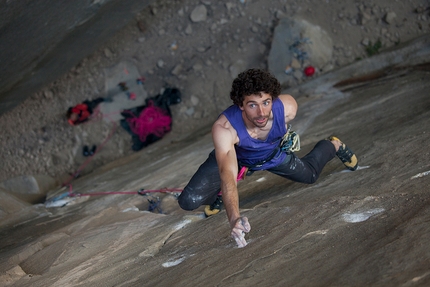 Jacopo Larcher, Le Voyage, Annot, France - Jacopo Larcher climbing Le Voyage at Annot in France