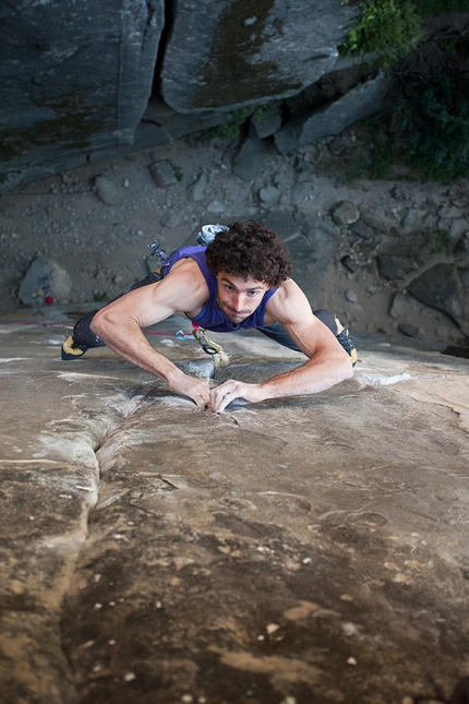 Jacopo Larcher, Le Voyage, Annot, France - Jacopo Larcher climbing Le Voyage at Annot in France