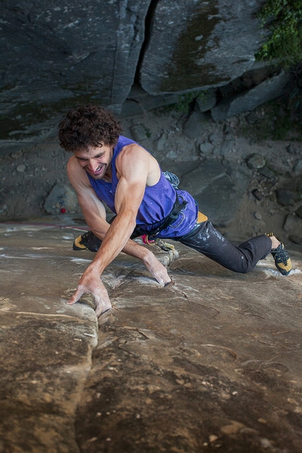 Jacopo Larcher, Le Voyage, Annot, France - Jacopo Larcher climbing Le Voyage at Annot in France