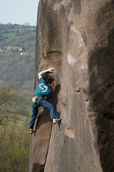 Michele Caminati - Michele Caminati climbing Gaia (E8 6c), Black Rocks