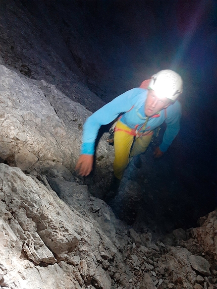 Agner, Valle di San Lucano, Dolomiti, Diego Dellai, Marco Toldo - La Trilogia d’Agnér (Dolomiti) di Diego Dellai e Marco Toldo: ll'uscita della via Tissi, Torre Armena