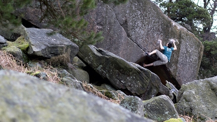 Michele Caminati - The Ace, legendary 8b established by Jerry Moffatt at the Stanage Plantation boulders