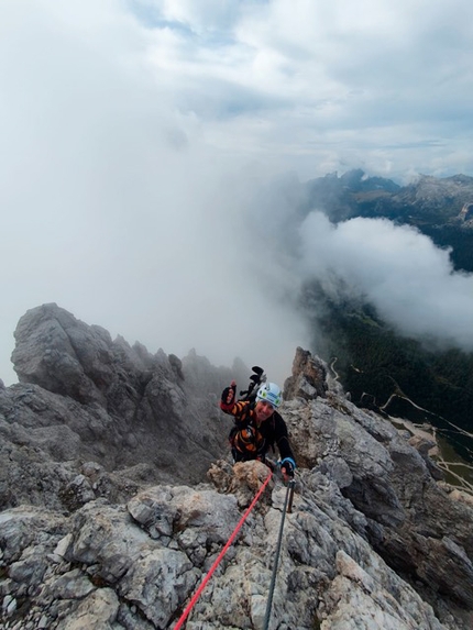 Moreno Pesce, Tofana di Mezzo, Dolomiti - Moreno Pesce durante la salita della Tofana di Mezzo, Dolomiti il 30/08/2022