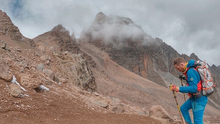 Andrea Lanfri, Massimo Coda, Africa, Punta Lenana, Monte Kenya - Andrea Lanfri duranta la salita alla Punta Lenana del Monte Kenya