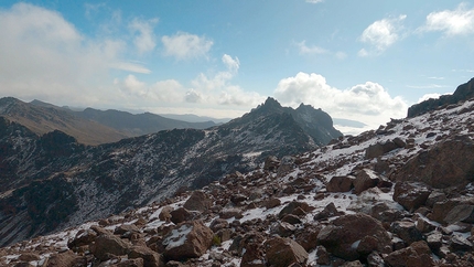 Andrea Lanfri, Massimo Coda, Africa, Punta Lenana, Monte Kenya - Andrea Lanfri duranta la salita alla Punta Lenana del Monte Kenya