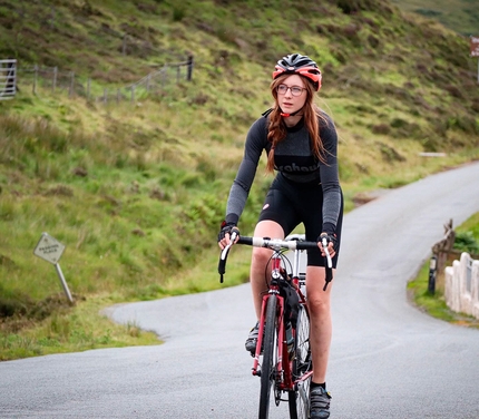 Anna Taylor, Mountain Rock Tour, UK - Anna Taylor cycling on the Isle of Skye during her Mountain Rock Tour, UK, summer 2022