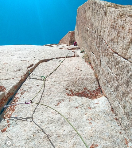 Iran, climbing, Alam Kooh, Mountain Warriors, Nasim Eshqi, Sina Heidari - Making the first ascent of Mountain Warriors on Sun Tower at Alam Kooh in Iran (Nasim Eshqi, Sina Heidari summer 2022)