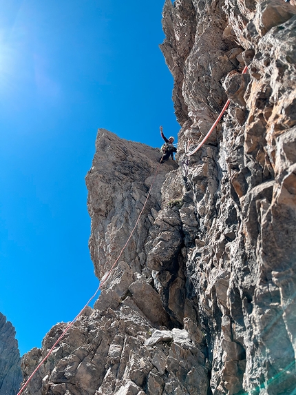 Cima Roma, Brenta Dolomites, Caput Mundi, Alessandro Beber, Matteo Pavana, Alberto Fedrizzi - Caput Mundi on Cima Roma, Brenta Dolomites (Alessandro Beber, Matteo Pavana, Alberto Fedrizzi, summer 2022)