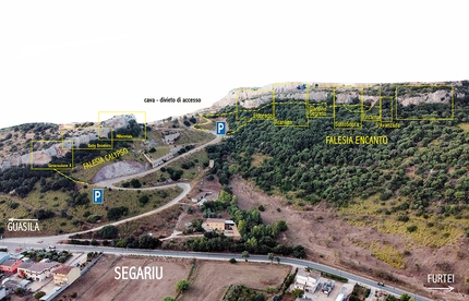 Segariu, Sardegna - L'accesso alla nuova falesia a Segariu in Sardegna. Il piccolo paese si trova a mezz’ora d’auto da Cagliari e altrettanto da Oristano