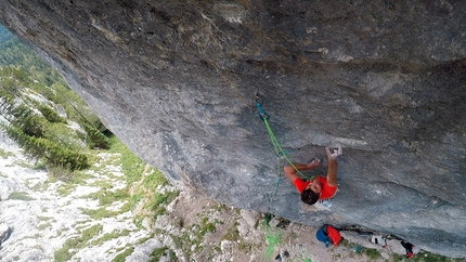 Digola, Val Comelico - Christian Casanova attempting the project Storm at Digola, Val Comelico