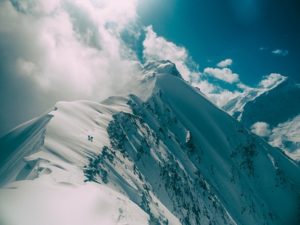 Pheker, Mirshikar Peak, Pakistan, Karakoram, Hassan Aljabbal, Adnan Khan, Sebastién Carniato, James Price - Sebastién Carniato and James Price on the East Col of Mirshikar