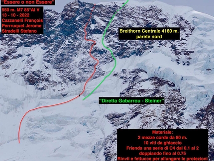 Breithorn Centrale, François Cazzanelli, Jerome Perruquet, Stefano Stradelli - Essere o non Essere sulla nord di Breithorn Centrale (François Cazzanelli, Jerome Perruquet, Stefano Stradelli 13/19/2022)