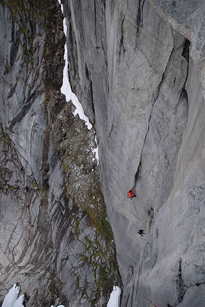 Arctandria, Norway - On the third pitch of Arctandria 8b, Norway