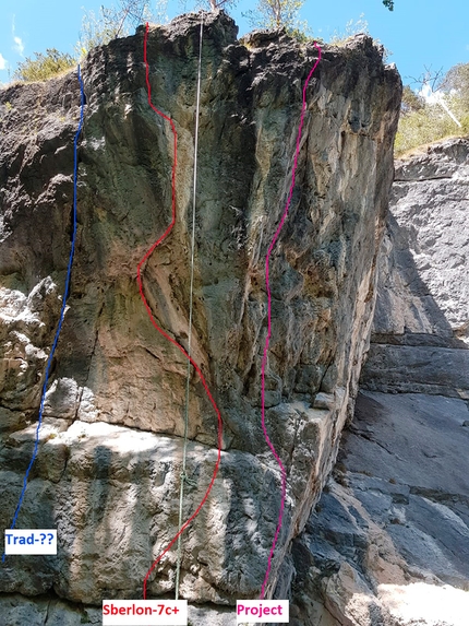 Val Maden, Val Comelico, Christian Casanova - The topo of the crag Val Maden in Val Comelico Inferiore, Italy