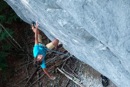 Val Maden, Val Comelico, Christian Casanova - Mirco dell'Osta climbing Iron Maden in Val Maden, Val Comelico Inferiore