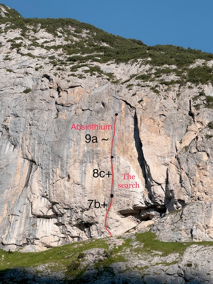 Andrea Milani, Absinthium, Capanna Bill, Passo Fedaia, Marmolada, Dolomiti - La via Absinthium alla Capanna Bill al Passo Fedaia (Marmolada, Dolomiti), liberata da Andrea Milani il 23 ottobre 2022. Si tratta del prolungamento di The Search, l'8c+ liberato nel 2009 da Mario Prinoth e ripetuto da Luca Zardini nel 2010. Milani si era aggiudicato soltanto la terza salita di The Search il 11/06/2022, prima di completare il suo prolungamento.