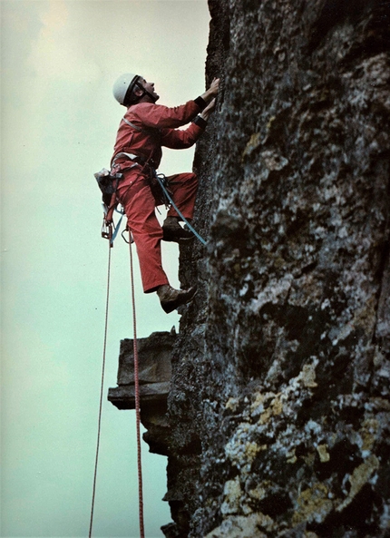 Via dell’Addio, Parete dei Titani, Vallone di Sea, Luca Enrico - Ugo Manera in apertura sulla via dell'Addio, Parete dei Titani, Vallone di Sea, il 26/08/1983