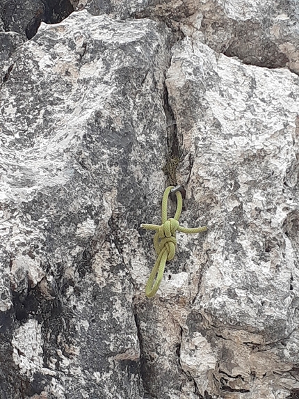 Via dei Nonni, Zucco Barbisino, Ivo Ferrari, Flavio Leoni - L'apertura di Via dei Nonni, parete nord dello Zucco Barbisino (Ivo Ferrari, Flavio Leoni 12/06/2021)