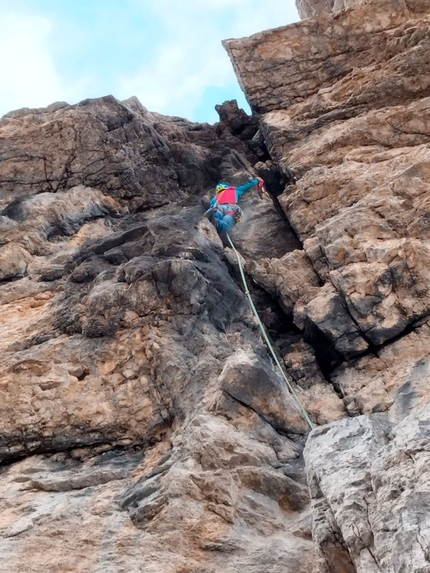 Dolomiti di Brenta, Franco Nicolini - Franco Nicolini su Tizzol dente d’avorio, Cima Brenta Alta, Dolomiti di Brenta