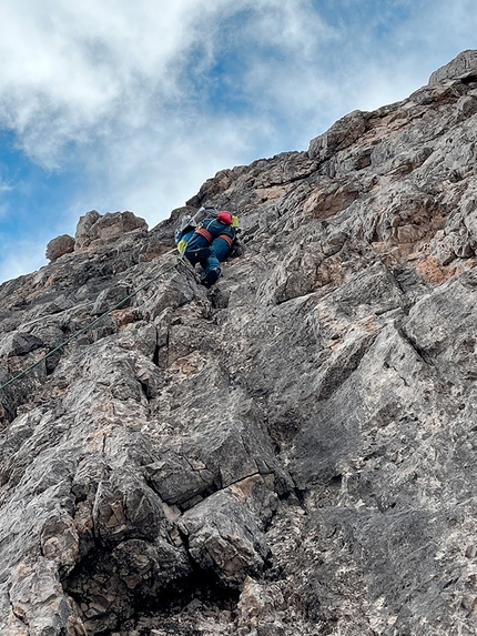 Dolomiti di Brenta, Franco Nicolini - Franco Nicolini in arrampicata in Dolomiti di Brenta